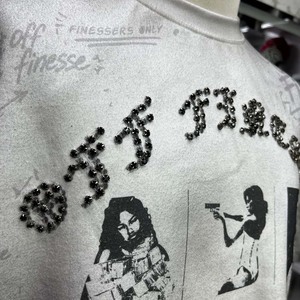 Camiseta Gráfica Vintage Oversize Personalizada de Algodón Pesado con Hombros Caídos, Estilo Streetwear, Lavado Ácido, Casual, Unisex - Product Image 4