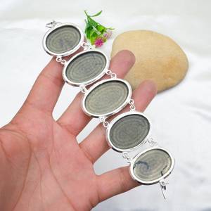 Pyrite <b>Bracelet</b> 925 Sterling <b>Silver</b> Handmade <b>Bracelet</b> Golden Apache Pyrite Gemstone <b>Silver</b> Jewelry Christmas Gift - Product Image 5