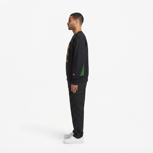 Sweat-shirt à col rond en mélange de coton, molleton à tissage inversé, coupe ample et carrée, motif écossais, streetwear, logo personnalisé sur le devant pour la génération Z, OEM - Product Image 3
