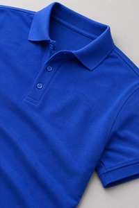 Men's Light <b>Blue</b> Solid Short Sleeve Breathable Polyester/Cotton Knitted for <b>Shirt</b> Front Logo Heat-Transfer Printed Casual - Product Image 3