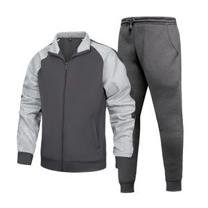 Ensemble de survêtement athlétique pour homme, veste zippée intégrale et pantalon de jogging, couleurs vert olive et kaki - Product Image 5