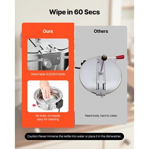 Commercial 8oz Stainless Steel <b>Kettle</b> 800W Countertop Popcorn Maker Theater Style Popper 2-Button Control Glass Popcorn Machine - Product Image 6