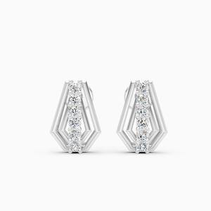 Boucles d'oreilles en diamant Prism Line avec diamants de laboratoire de 0,18 carat en or jaune 9 carats, or blanc, or rose - Product Image 2