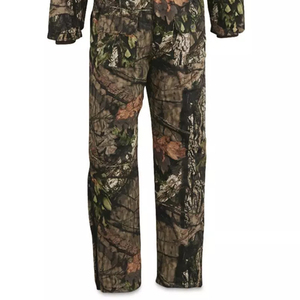 OEM Waterproof Canvas Camouflage Hunting Suit Full Sleeve Hooded <b>Zipper</b> <b>Jacket</b> and Pants Set for Unisex - Product Image 4
