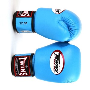 Gants de boxe professionnels sur mesure en cuir bleu ciel, légers, pour combats professionnels MMA, pour adultes unisexes CP-BG-156 - Product Image 5