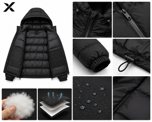 Veste matelassée à capuche X Sports City, manteau d'hiver matelassé de qualité supérieure, coupe-vent en polyester, coupe régulière, style décontracté, OEM/ODM - Product Image 4