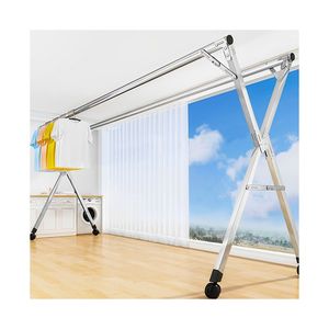 Tendedero de Ropa Portátil de 2.4m con Ruedas, Plegable, Ahorra Espacio, para Uso en Interiores y Exteriores, Material Resistente - Product Image 2