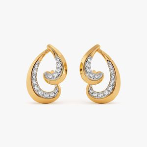 Pendientes de Oro Amarillo con Doble Lágrima de Diamante Cultivado en Laboratorio - Product Image 4