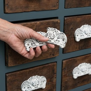 Traditional <b>Ceramic</b> Industrial Drawer Handle Flat Shape White Distressed Design for Dresser Cabinet Living Room Furniture - Product Image 4