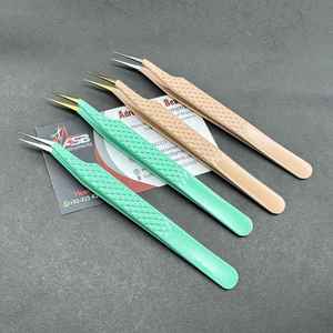 Pinzas Anguladas para Aislamiento en Colores Personalizados, Pinzas para Extensión de Pestañas de Acero Inoxidable con Impresión de Logotipo Personalizado - Product Image 2