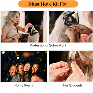 Juego de Pinzas para Extensiones de Cabello QORVEX Instruments de Acero Inoxidable con Micro-Link de Fijación Fuerte, Etiqueta Personalizada - Precio Bajo - Product Image 3