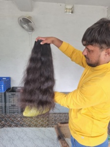 Extensiones de cabello ondulado indio de alta demanda, cabello ondulado oscilante de trama de templo de alta calidad con extremos individuales, cabello ondulado negro - Product Image 5