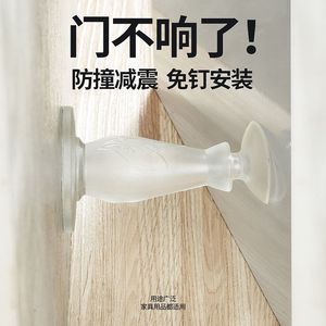 Silicone Door <b>Stopper</b> No Drill Transparent For Bathroom Kitchen Glass Doors Double Sided Fixing Home Use - Product Image 4