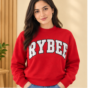 Suéter de Cuello Alto Personalizado Azul Claro para Mujer Rybee, Ropa Universitaria, Colores del Equipo Bordados, Prenda de Punto - Product Image 2