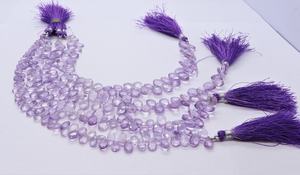 Perles d'améthyste naturelle violette facettées en forme de poire, 5x7 mm, 9 pouces, pour bijoux - Product Image 5