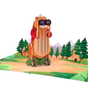 การ์ดป๊อปอัพ 3 มิติรูปสัตว์ การ์ดอวยพรทำมือ การ์ดป๊อปอัพ 3 มิติลายแคมป์ปิ้ง การ์ดป๊อปอัพ 3 มิติ งานฝีมือกระดาษ การ์ดป๊อปอัพ ของขวัญน่ารัก ลายสัตว์เดินป่า - Product Image 1