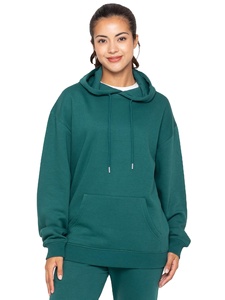 Vente en gros Sweat à capuche décontracté doublé en coton tissé épais pour femmes avec logo sur le devant et fibre de bambou - Product Image 4