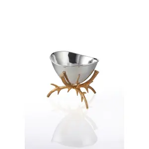 Mejor Cuenco Decorativo de Metal Hecho a Mano, Moderno y de Tendencia Mundial, con Patrón de Planta, Seguro, Chapado en Zahid, para Exportación Premium - Product Image 3