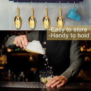 Cuillère à glace en acier inoxydable doré de qualité supérieure, outil élégant pour servir les boissons, accessoire de cuisine et de bar robuste - Product Image 6