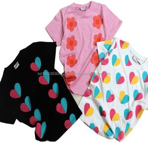 Vêtements d'été en coton en gros pour bébés et enfants, T-shirts et hauts colorés pour filles et garçons, mélange de coton doux, en boîte - Product Image 4