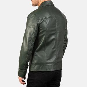 Veste en cuir sur mesure de qualité supérieure pour homme, col rabattu, veste d'hiver en toile durable, logo sur le devant, qualité de vente en gros - Product Image 2