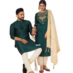 Kurta et Kurtis — vêtements de joker, pour Couple winage, homme et femme, tenue décontractée et festive, Collection de prix de gros, inde, 2022