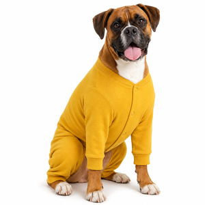 Cute Solid Yellow Fleece Hoodie for Dogs Comfortable All Seasons Pet <b>Clothes</b> - Product Image 1