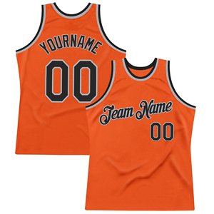 Maillot de basket-ball orange personnalisé en maille sublimée, unisexe, pour adulte, avec nom et numéro d'équipe, débardeur respirant - Product Image 1