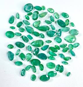 Meilleur prix, 100% naturel, émeraude zambienne de 6x4-6x8 mm, forme mixte, couleur vert bleuté, qualité supérieure, pierres précieuses en vrac pour la fabrication de bijoux - Product Image 2