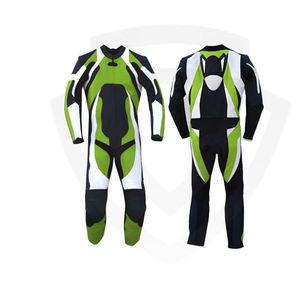 Combinaison de moto en cuir respirante personnalisée pour hommes avec coutures de haute qualité, logo en caoutchouc brodé et impression - Product Image 2