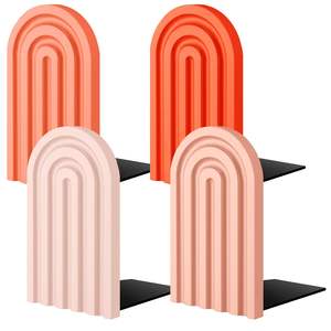 Sujetalibros de madera estilo boho con diseño de arcoíris, soporte decorativo antideslizante y bonito para libros pesados, ideal para el regreso a clases. - Product Image 3