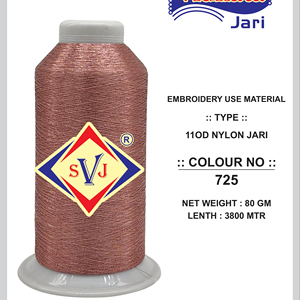 Fil de nylon métallisé argenté durable SHREE VIDHATA JARI 1020.B.80 110D 3800m pour l'industrie textile, broderie type MX, Gujarat - Product Image 1