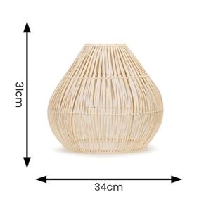Abat-jour suspendu en rotin tissé à la main – Luminaire suspendu en fibre naturelle fait main pour la maison, les cafés, les restaurants et la décoration commerciale - Product Image 4