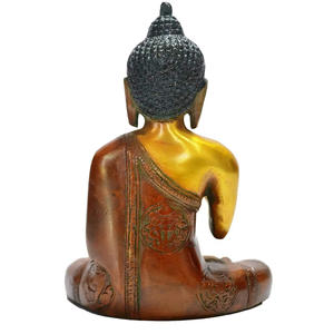 Figura de predicación de escultura de Buda de latón de 8 pulgadas hecha a mano para regalar artesanía india - Product Image 3