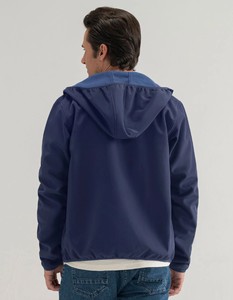 Veste polaire bleu marine pour homme, fermeture éclair intégrale, coupe décontractée, coupe-vent chaud, imperméable, vêtement d'hiver, coupe régulière, couleur unie, coque en polyester - Product Image 2