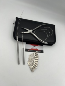 Offre de logo personnalisé Outils d'extension de cheveux vernis miroir argenté avec kits de cuir Outils d'application de trame Boucle, crochet et pince - Product Image 6