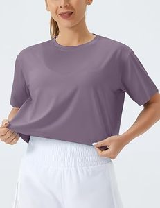 Camiseta Corta Personalizada para Mujer, Cuello Redondo, Color Sólido, Manga Corta, Transpirable, para Gimnasio - Product Image 4