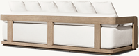 Coussins de siège ultra-épais modernes, durables et confortables pour meubles de patio extérieur, canapé de jardin en teck massif