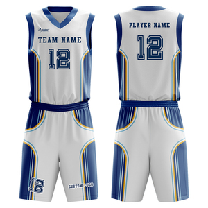 Ensemble d'uniformes de basketball réversibles, maillots d'équipe personnalisés, 100% polyester, respirant, sans manches, séchage rapide, vêtements de sport - Product Image 1