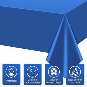 3 tovaglie in plastica usa e getta blu navy, copritavolo rettangolare impermeabile per lauree e compleanni, blu navy rettangolare - Product Image 1