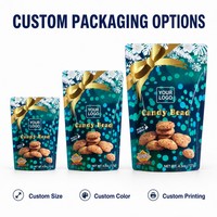 Sachets refermables personnalisés imprimés numériquement pour emballage de noix mélangées, noix enrobées de sucre, noix grillées et snacks