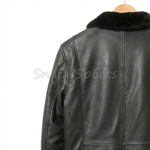 Hot Selling Bomber Flight Fur Lining Shearling Sheepskin <b>Leather</b> <b>Jacket</b> Comfortable Flying Multicolor for <b>Men</b> <b>Leather</b> <b>Jacket</b> - Product Image 6