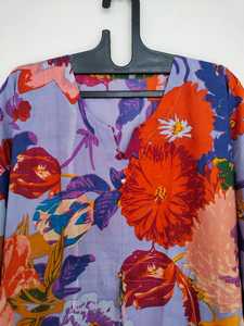 Vestido Kaftan de Algodón Indio Hecho a Mano con Estampado Floral, Traje de Playa Cómodo y Ligero para Mujer - Product Image 4