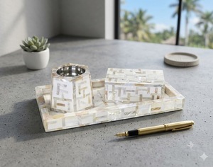Ensemble brûle-encens en bois fait main avec incrustation de nacre, boîte à Bakhoor, décoration aromatique pour la maison - Product Image 6