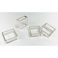 Ronds de serviette carrés creux élégants en métal, accessoires de table pour mariages et fêtes, ronds de serviette modernes et minimalistes en métal