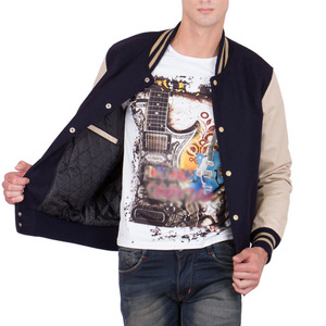 OEM ODM Customized High Quality Varsity <b>Jackets</b> Leather For <b>Men</b> Winter Wear <b>White</b> American Style Competitive Price - Product Image 2