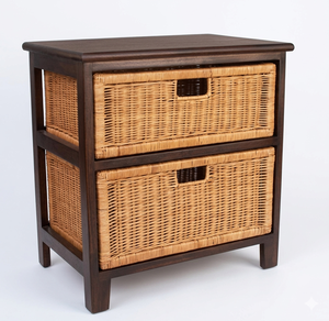 Wooden Wicker <b>Chest</b> Sierra 1 big + 1 smaller drawers - Product Image 5