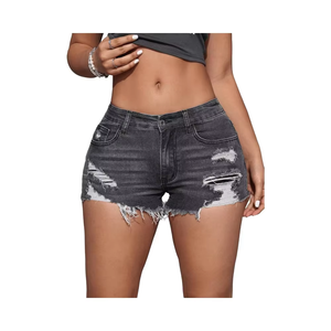 Shorts en jean bleu en coton premium pour femmes, shorts en jean sexy à taille haute, vêtements décontractés d'été - Product Image 1