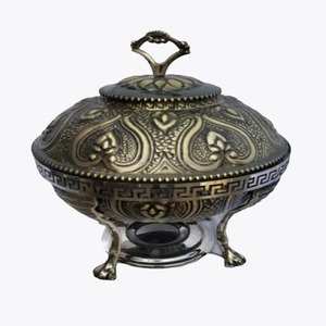 Plat de service en acier pour réchaud de table, chauffe-plats pour mariage et fête, avec couvercle, taille personnalisée, design gaufré - Product Image 2