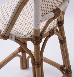 wooden high chair made of rattan cane frame and rattan synthetic weaving originally made in Indonesia - Product Image 5